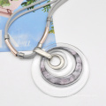 Trendy disc blank simple stainless steel and transparent  acrylic necklace pendant custom